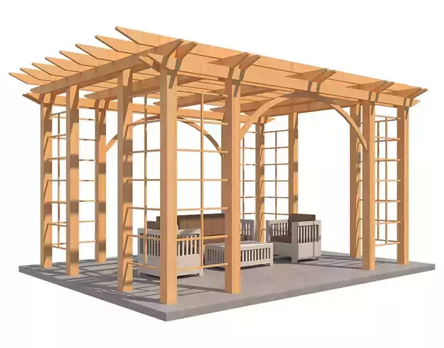 Pergola 1 Low-poly 3D model