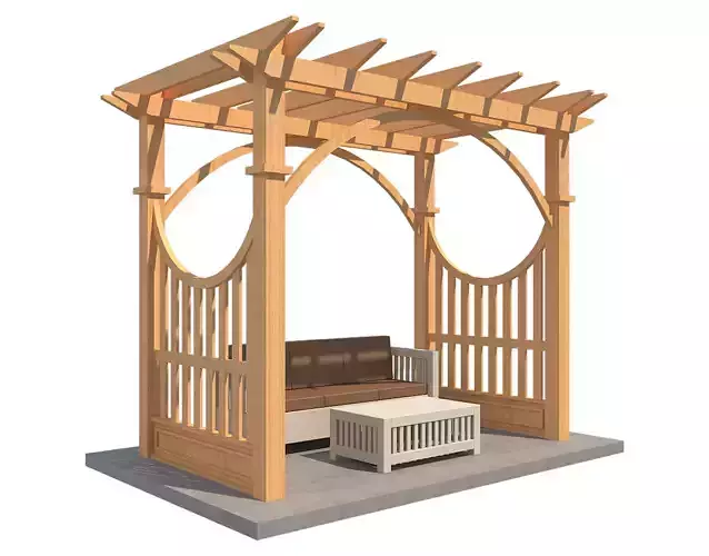 Pergola 2 Low-poly 3D model