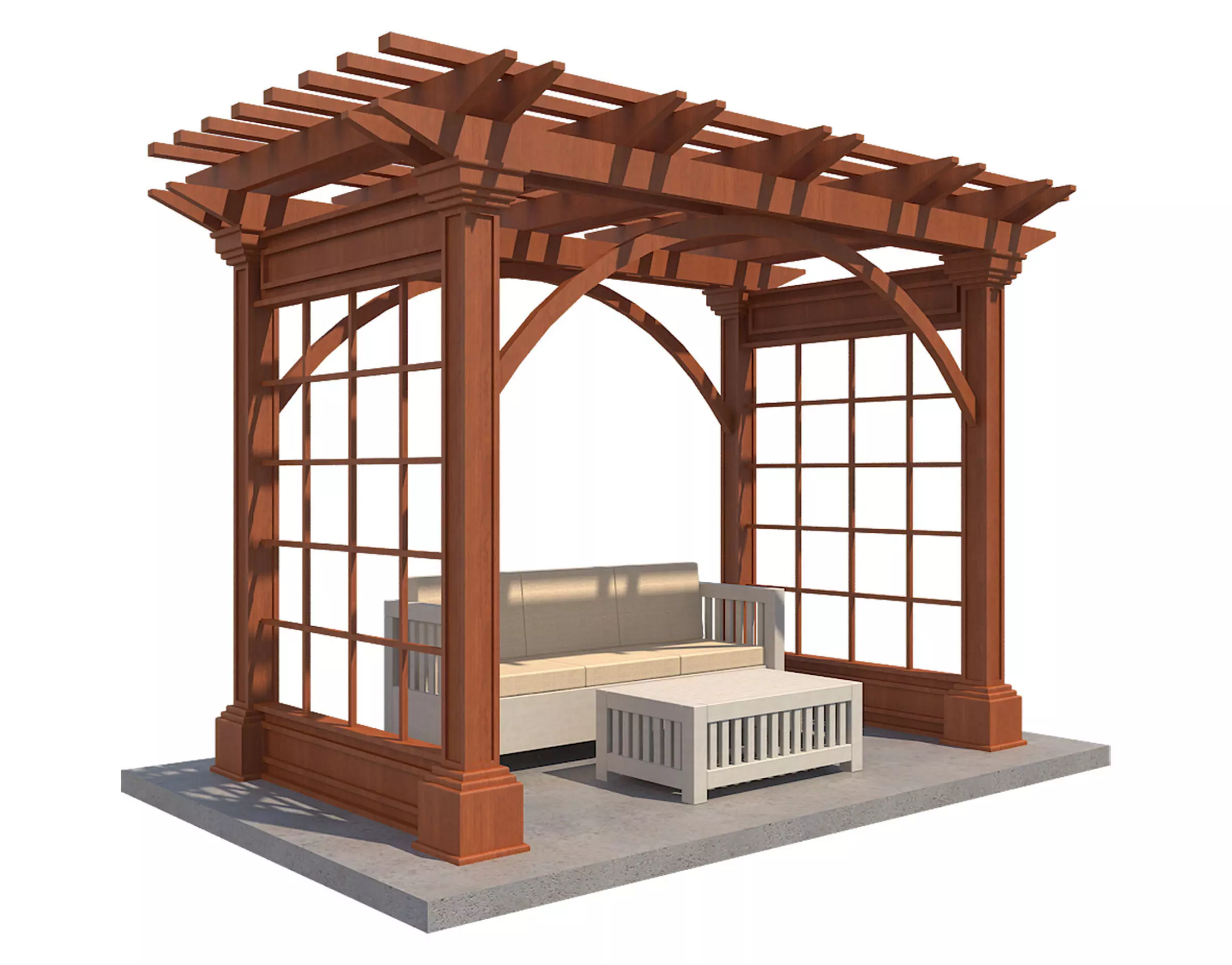 Pergola 3 Low-poly 3D model