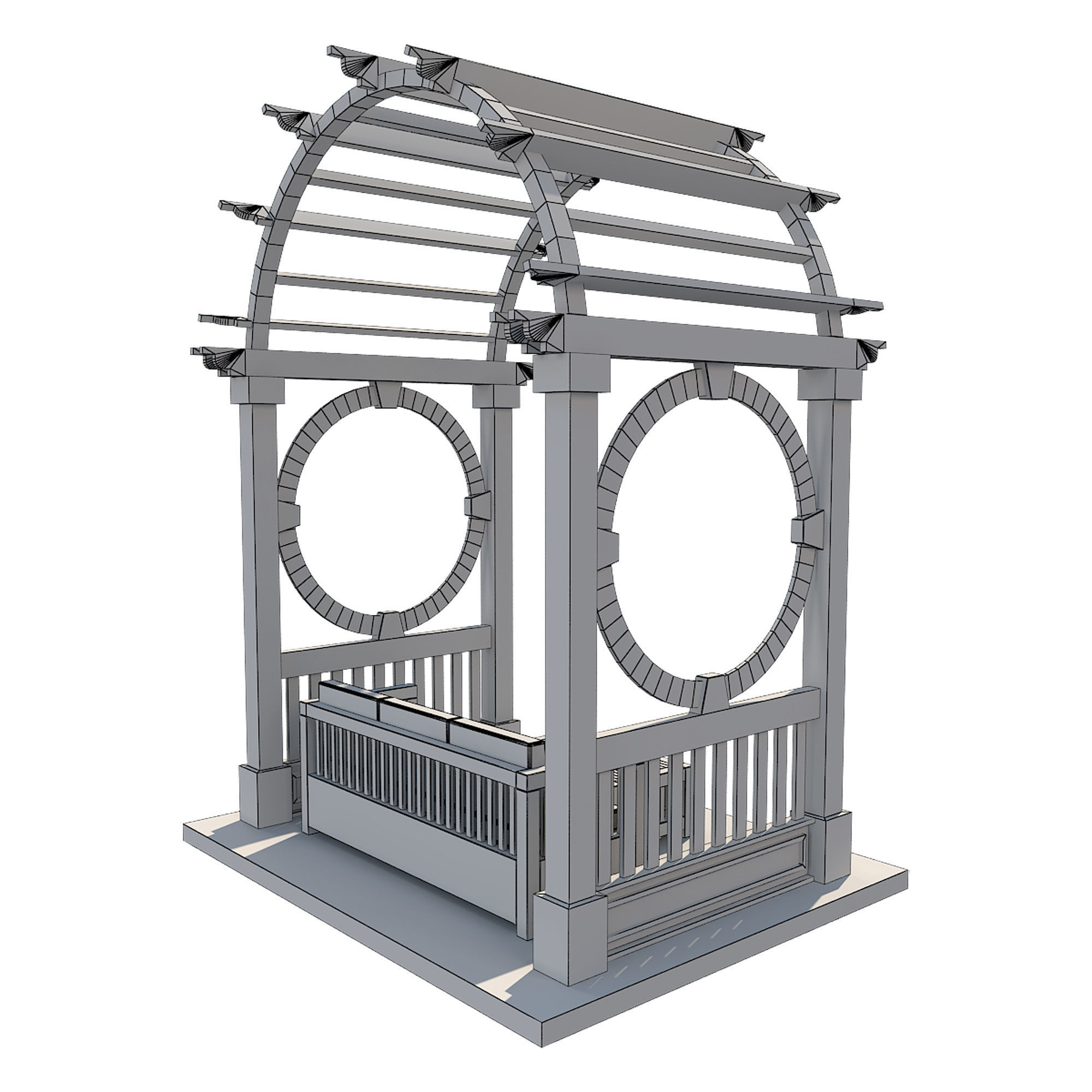 Pergola 5 Low-poly 3D model_10