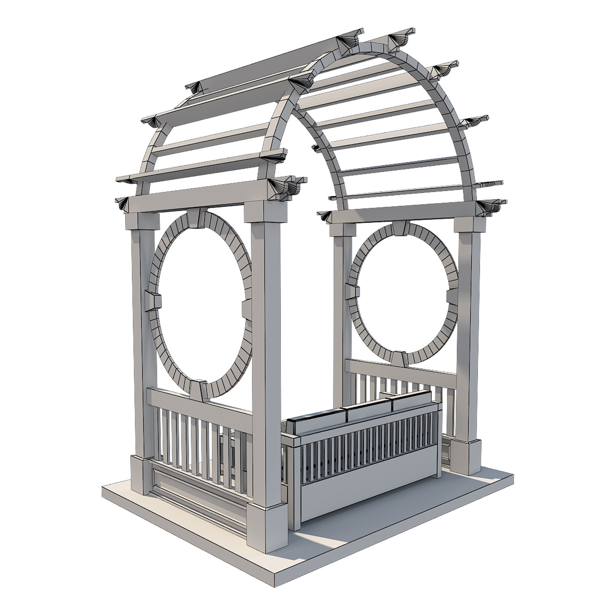 Pergola 5 Low-poly 3D model_9