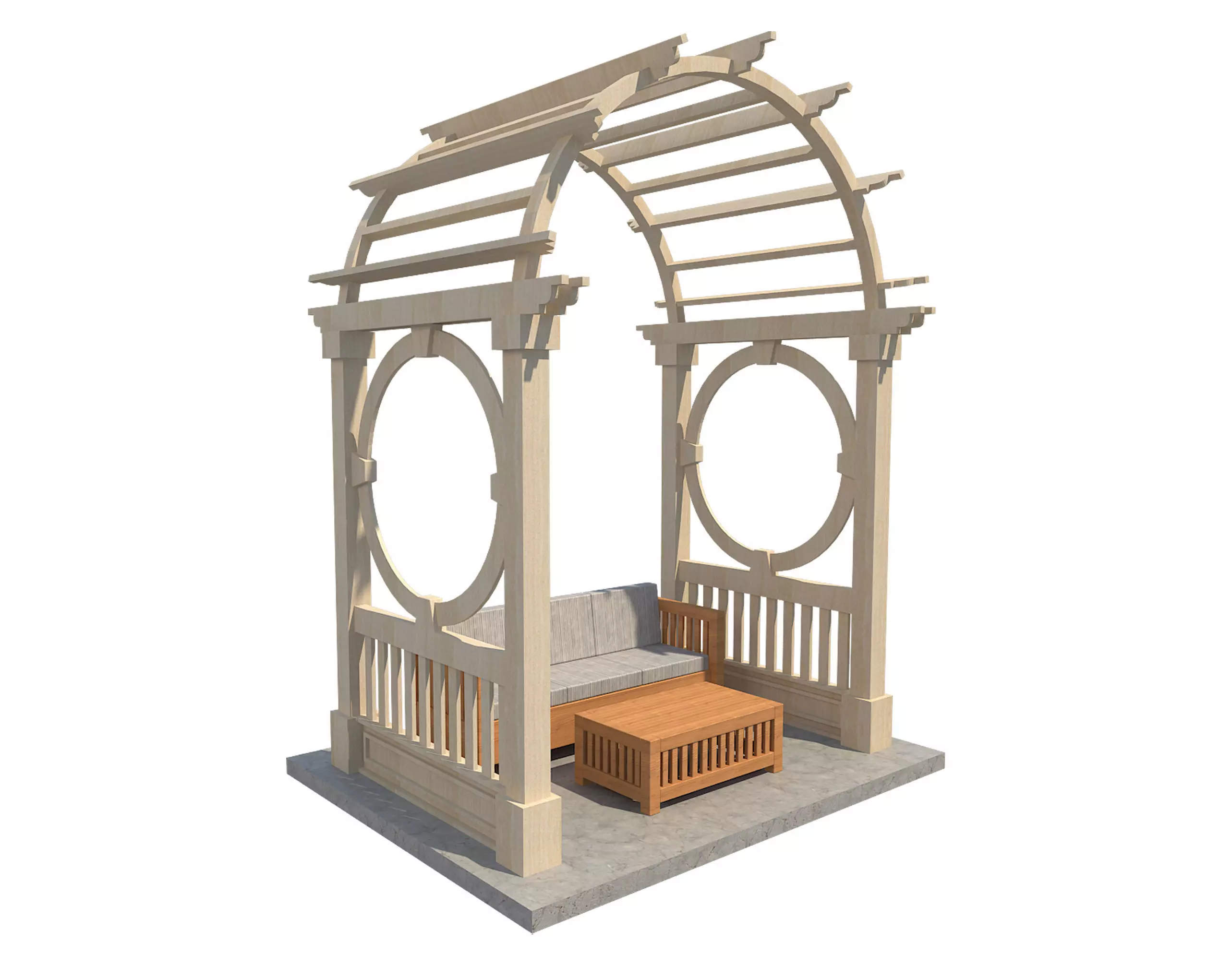 Pergola 5 Low-poly 3D model_0