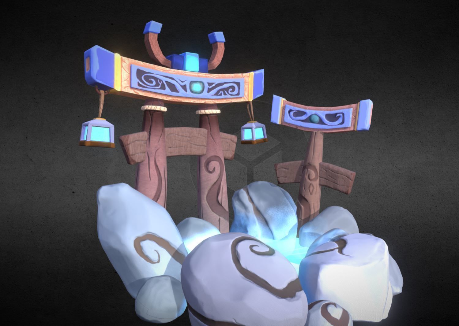 Elf Shrine Low-poly 3D model_1