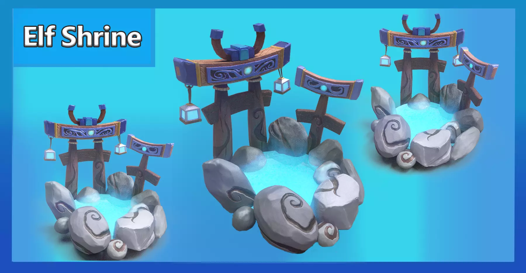 Elf Shrine Low-poly 3D model_0
