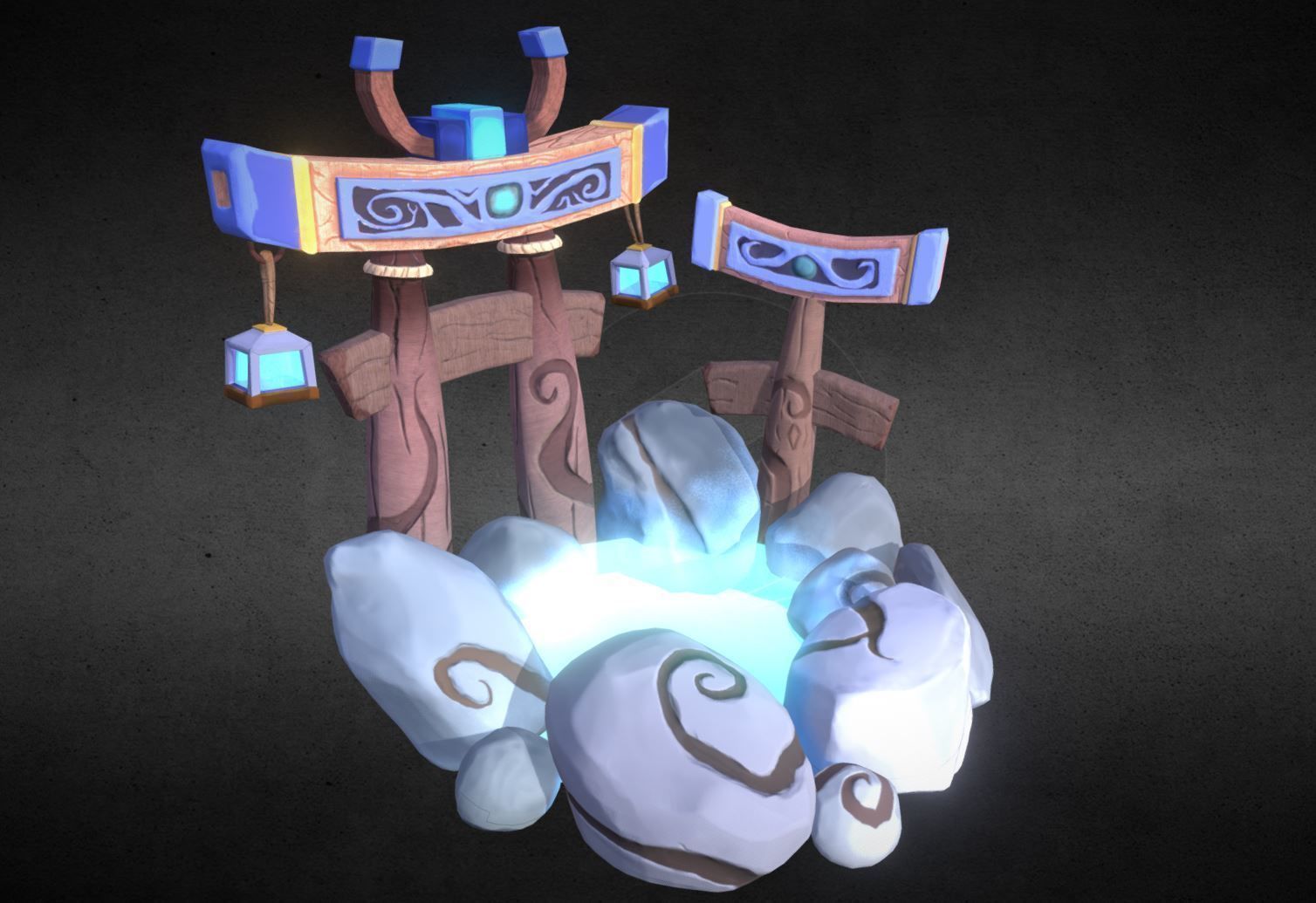 Elf Shrine Low-poly 3D model_2