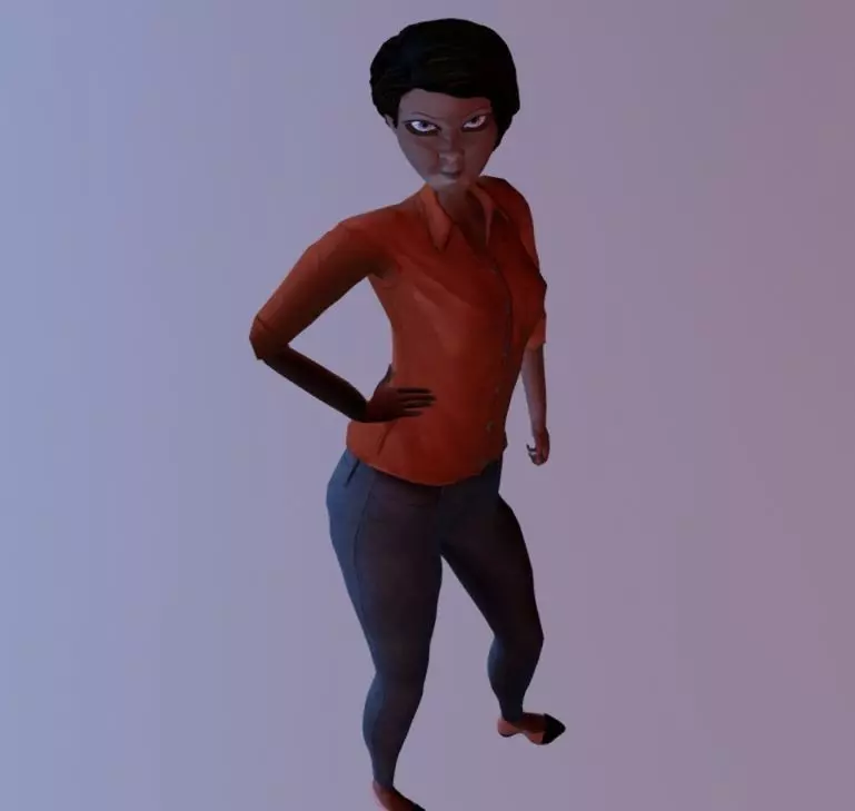 Cartoon Female Citizen Free low-poly 3D model