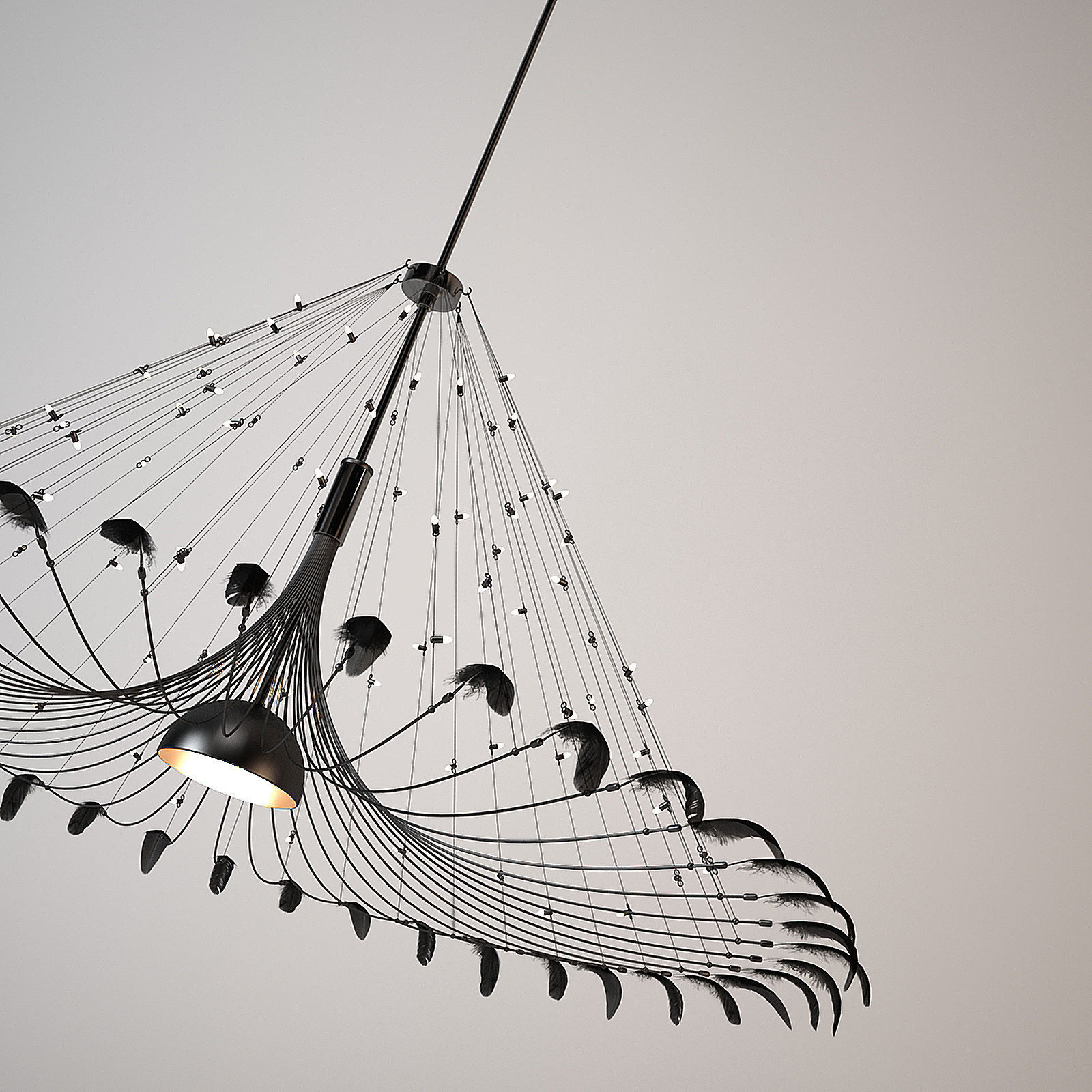 Chandelier Quasar Bird 3D model_2