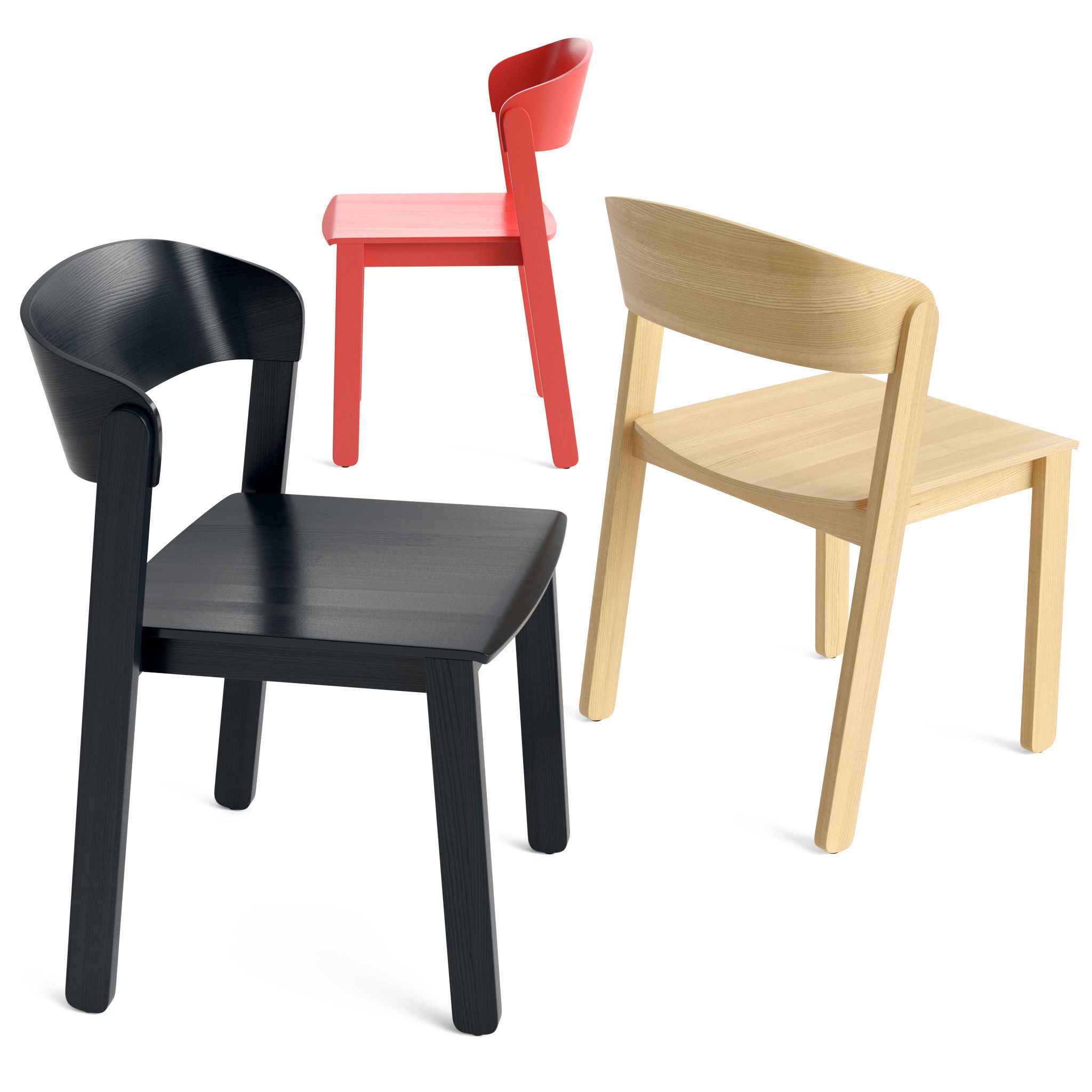Pur Chair and Seleri table Low-poly 3D model_3