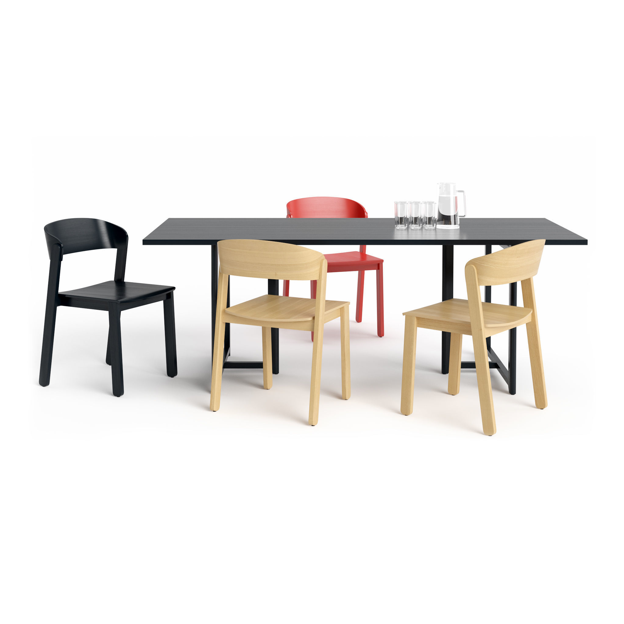 Pur Chair and Seleri table Low-poly 3D model_1