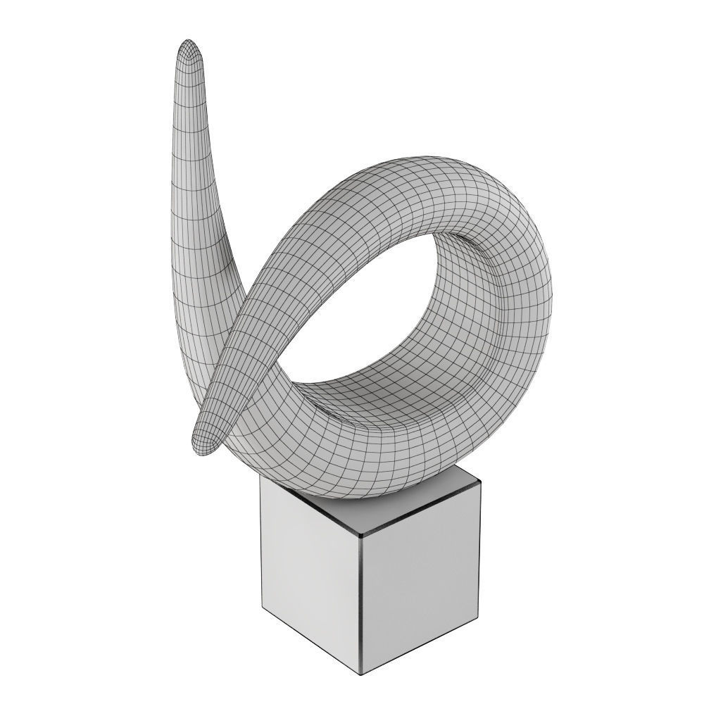 Modern table sculpture gold black 3D model_4