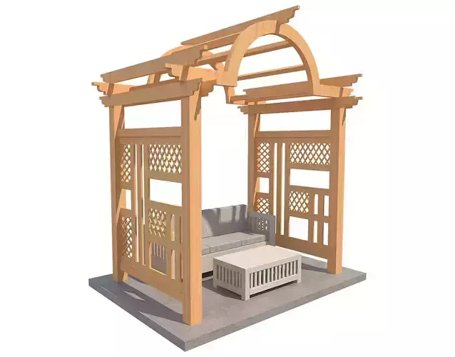 Pergola 7  Low-poly 3D model