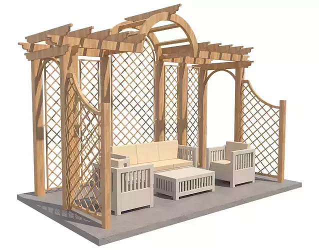 Pergola 8 Low-poly 3D model