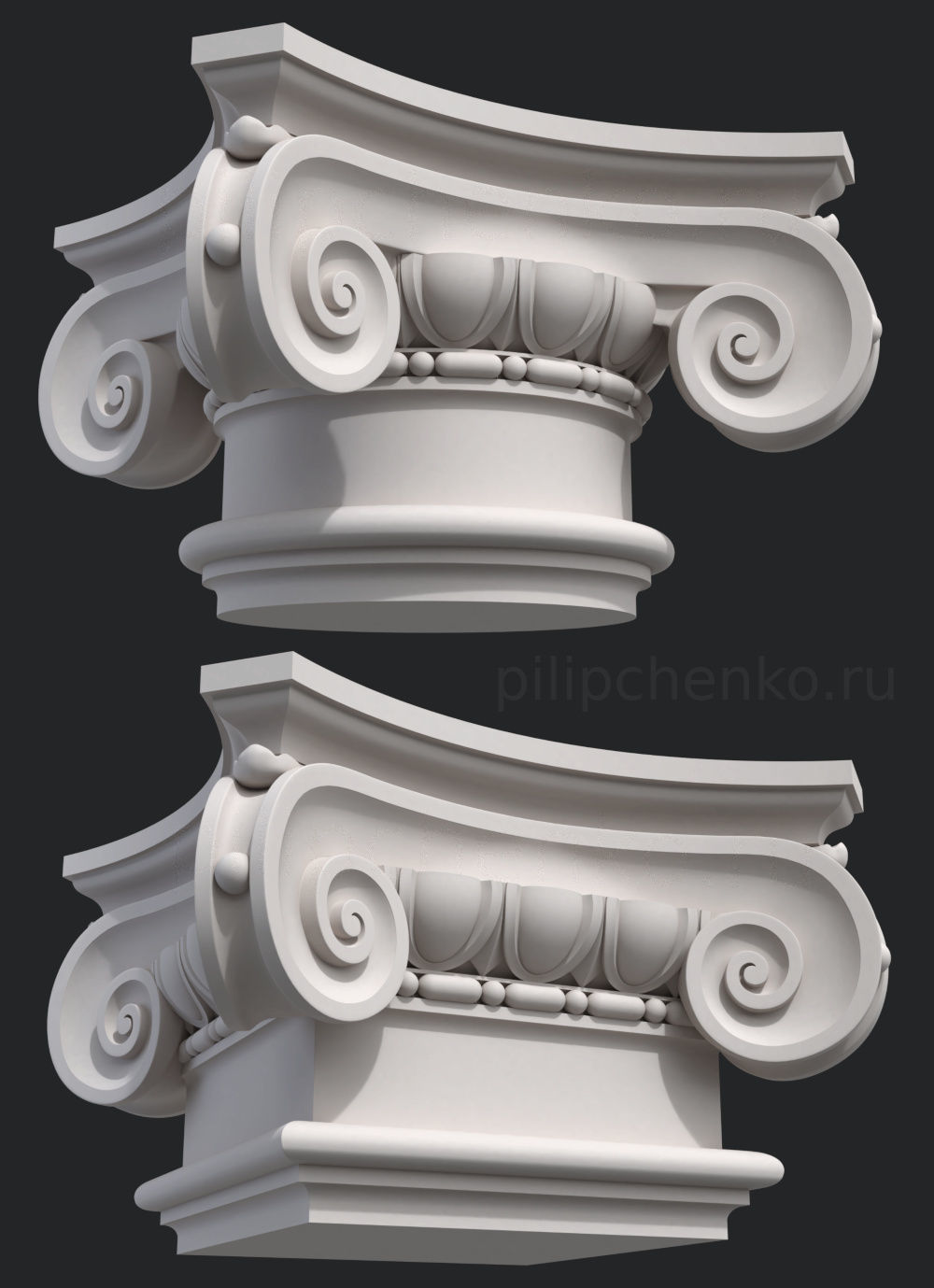 Ionic column capital 3D print model