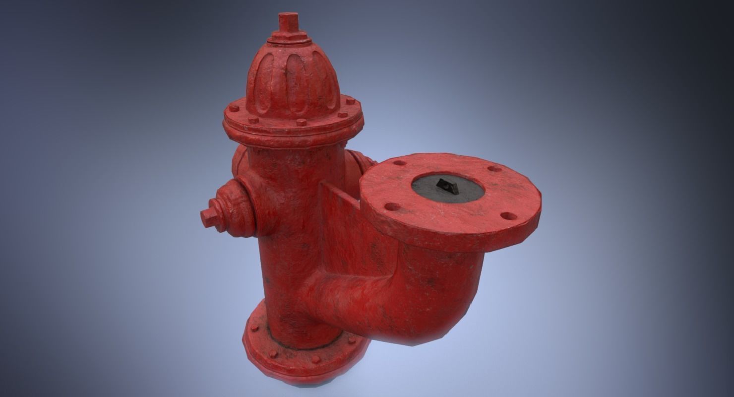 Fire hydrant monitor nozzle Low-poly 3D model_5