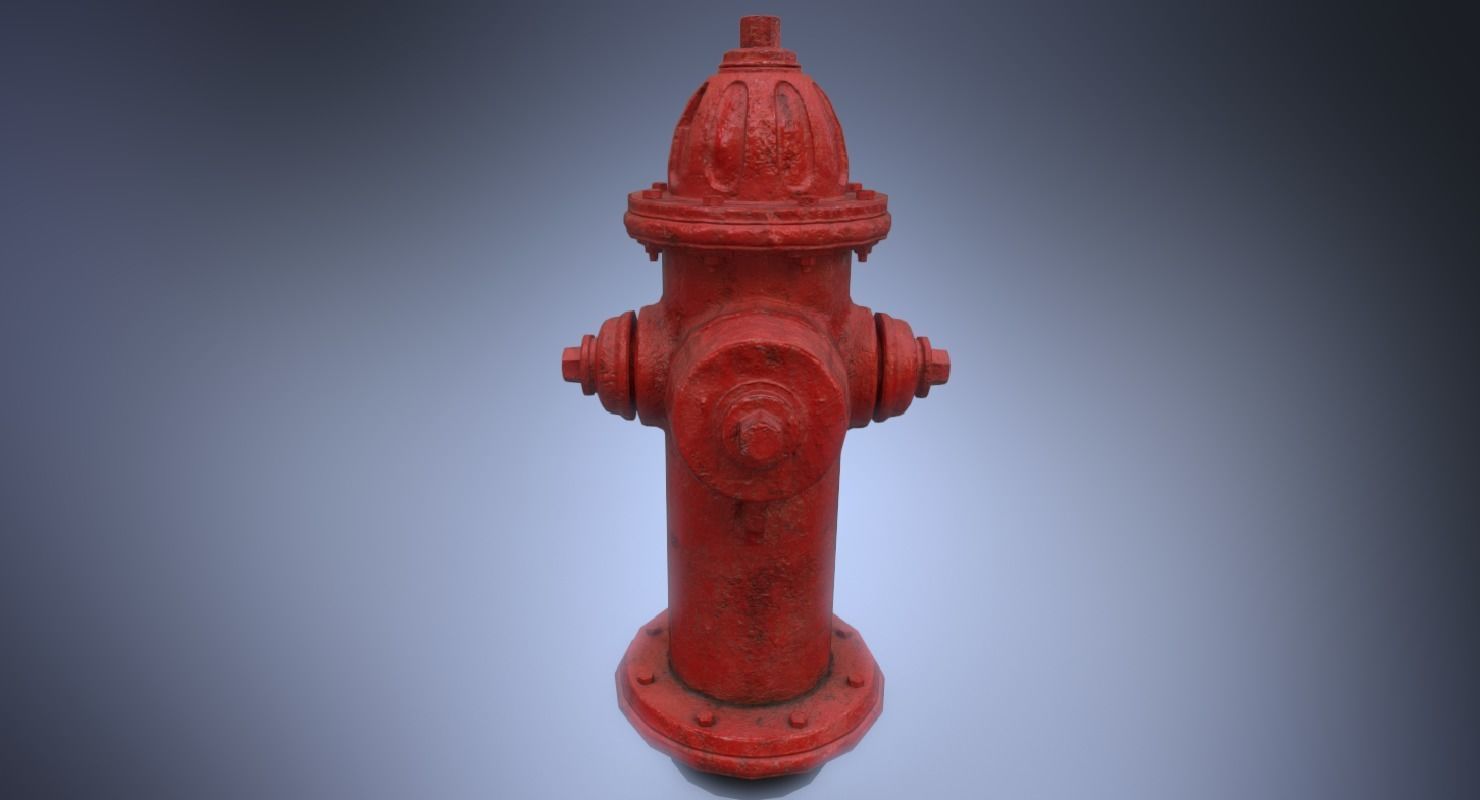 Fire hydrant monitor nozzle Low-poly 3D model_8