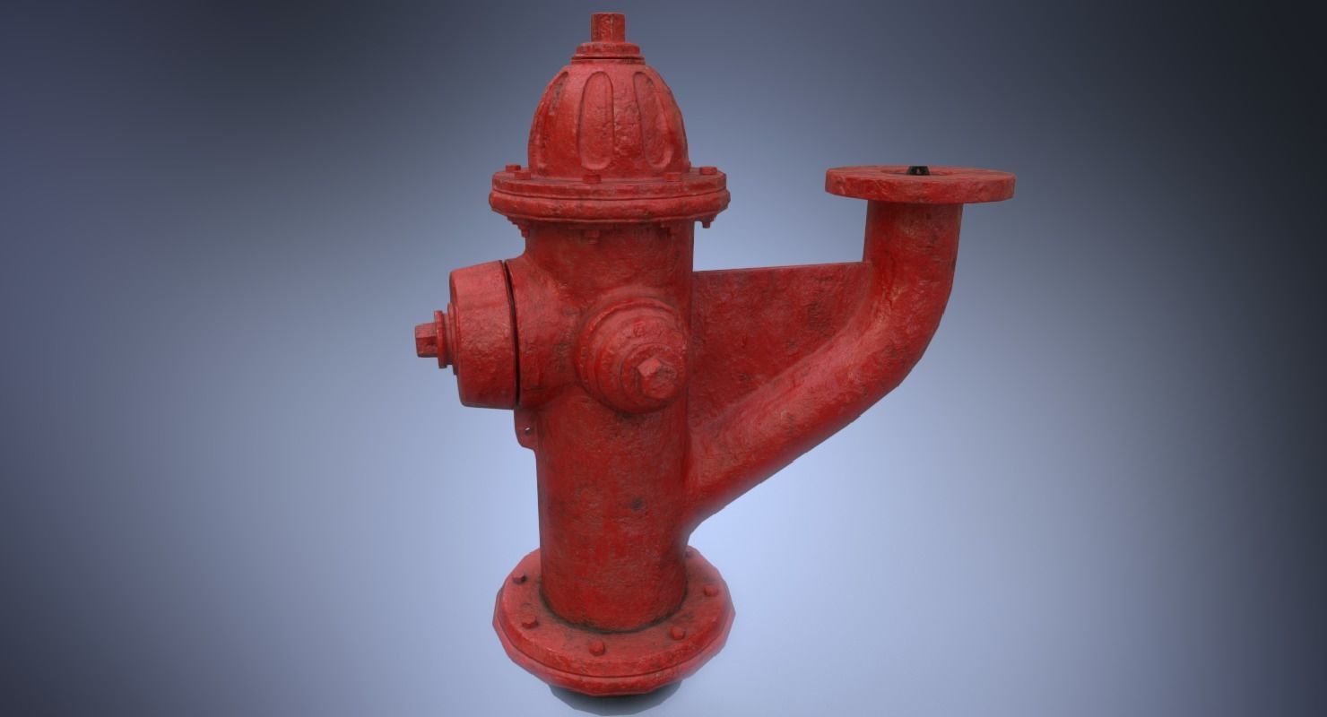 Fire hydrant monitor nozzle Low-poly 3D model_16