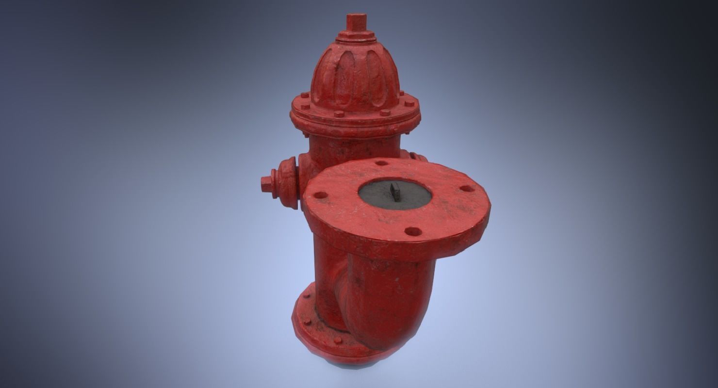 Fire hydrant monitor nozzle Low-poly 3D model_4