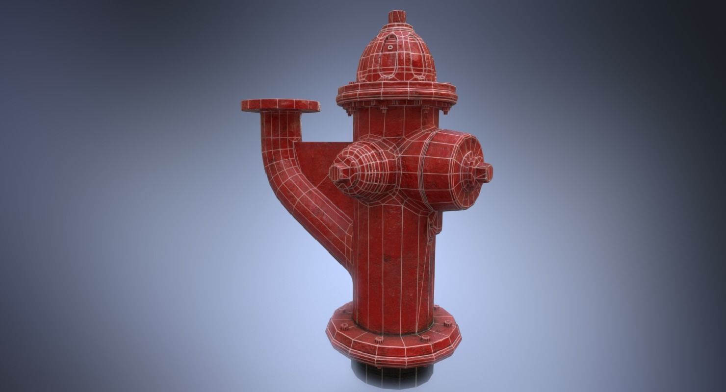Fire hydrant monitor nozzle Low-poly 3D model_15