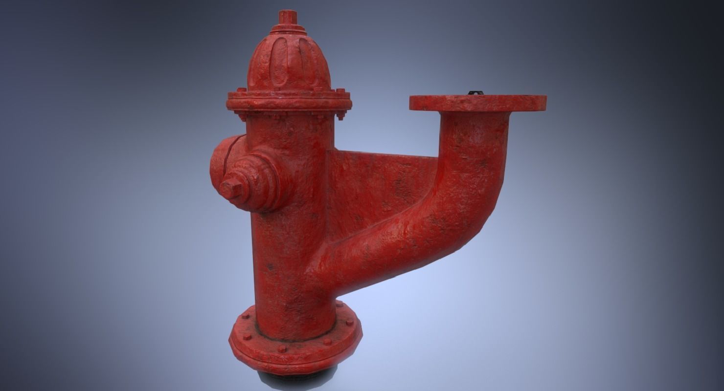 Fire hydrant monitor nozzle Low-poly 3D model_6