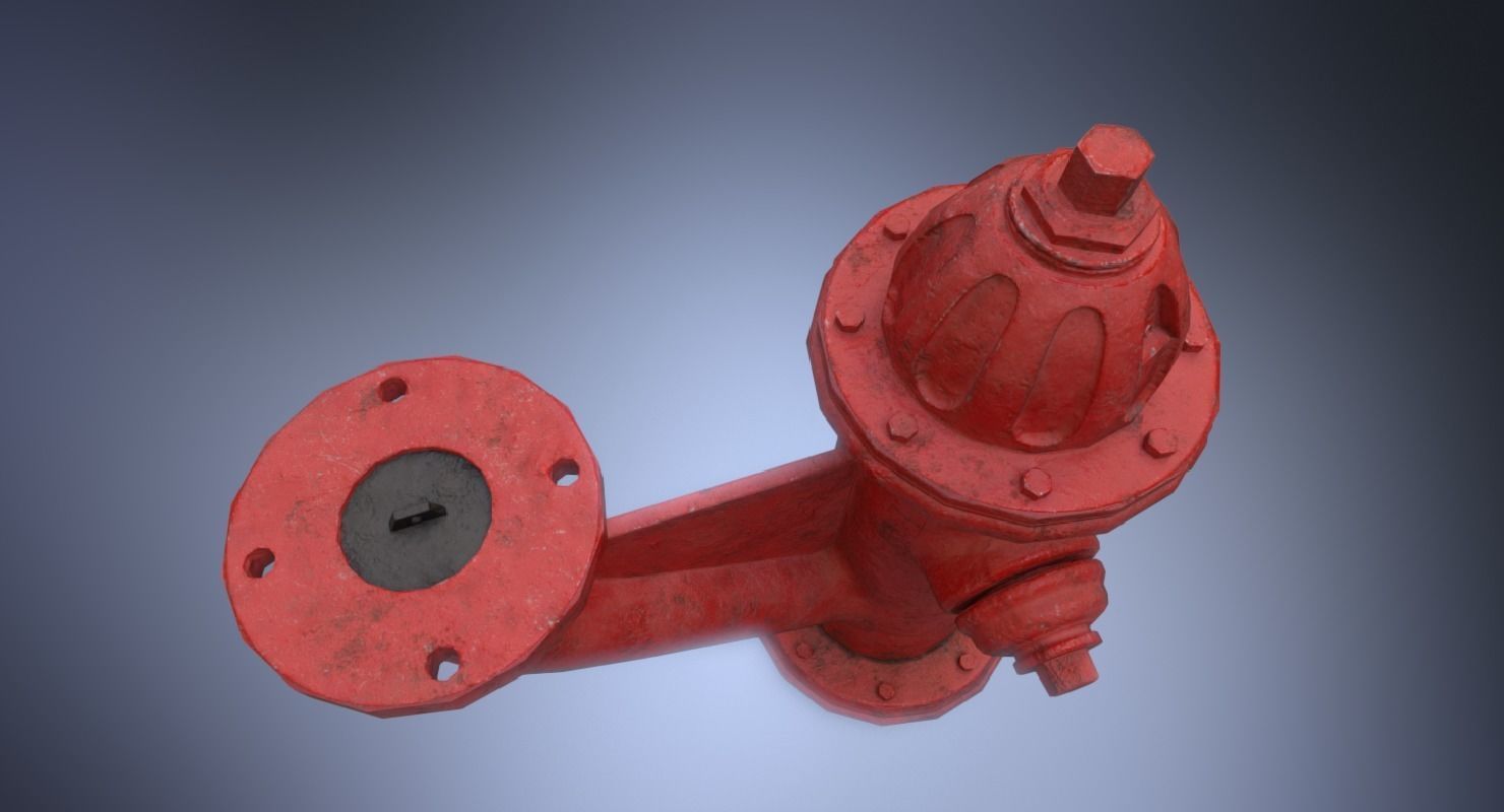 Fire hydrant monitor nozzle Low-poly 3D model_10