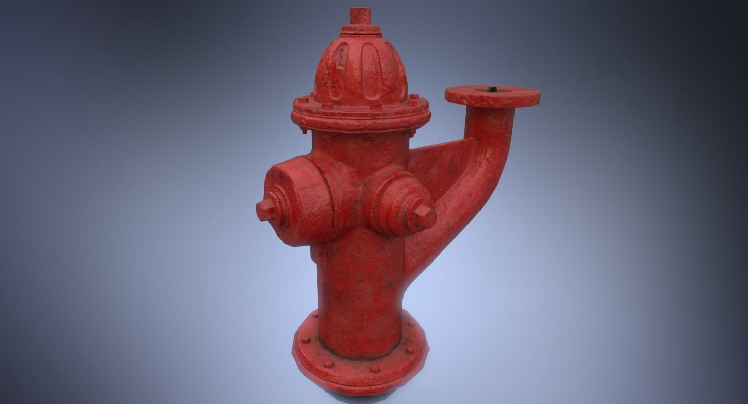 Fire hydrant monitor nozzle Low-poly 3D model_7