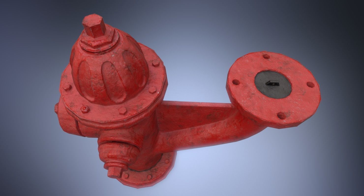 Fire hydrant monitor nozzle Low-poly 3D model_12