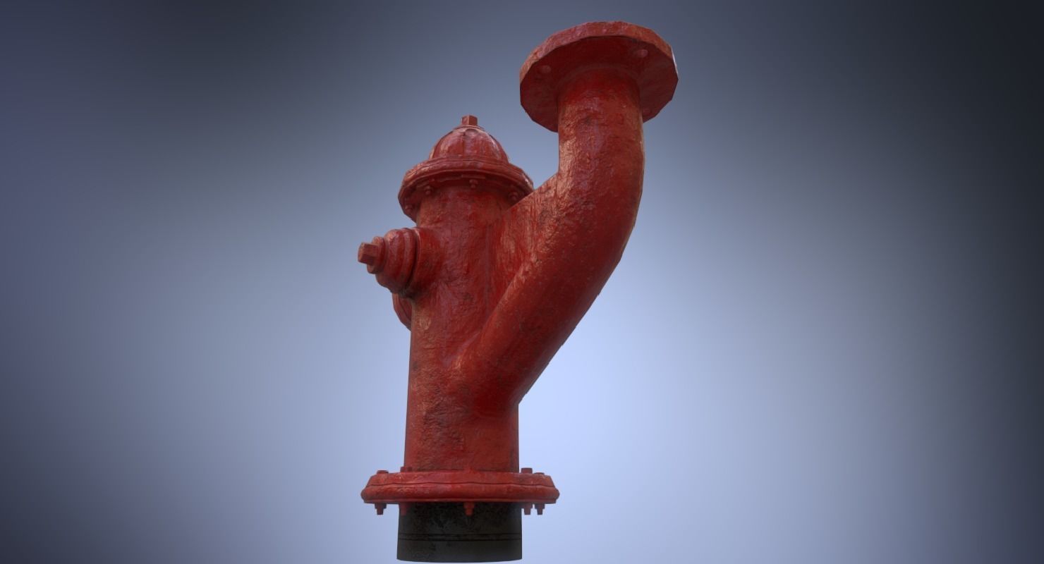 Fire hydrant monitor nozzle Low-poly 3D model_11
