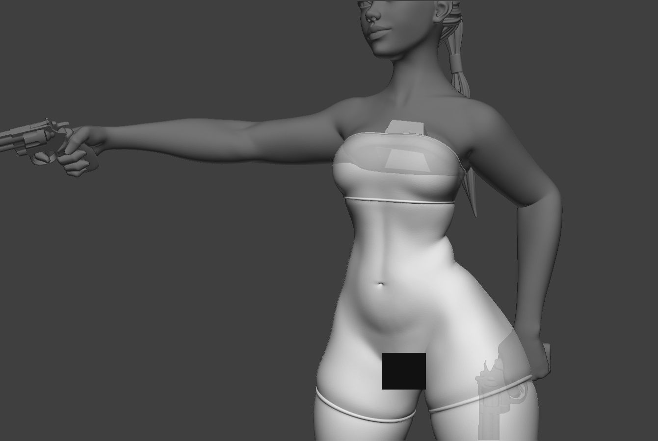 Woman Gun 3D print model_21