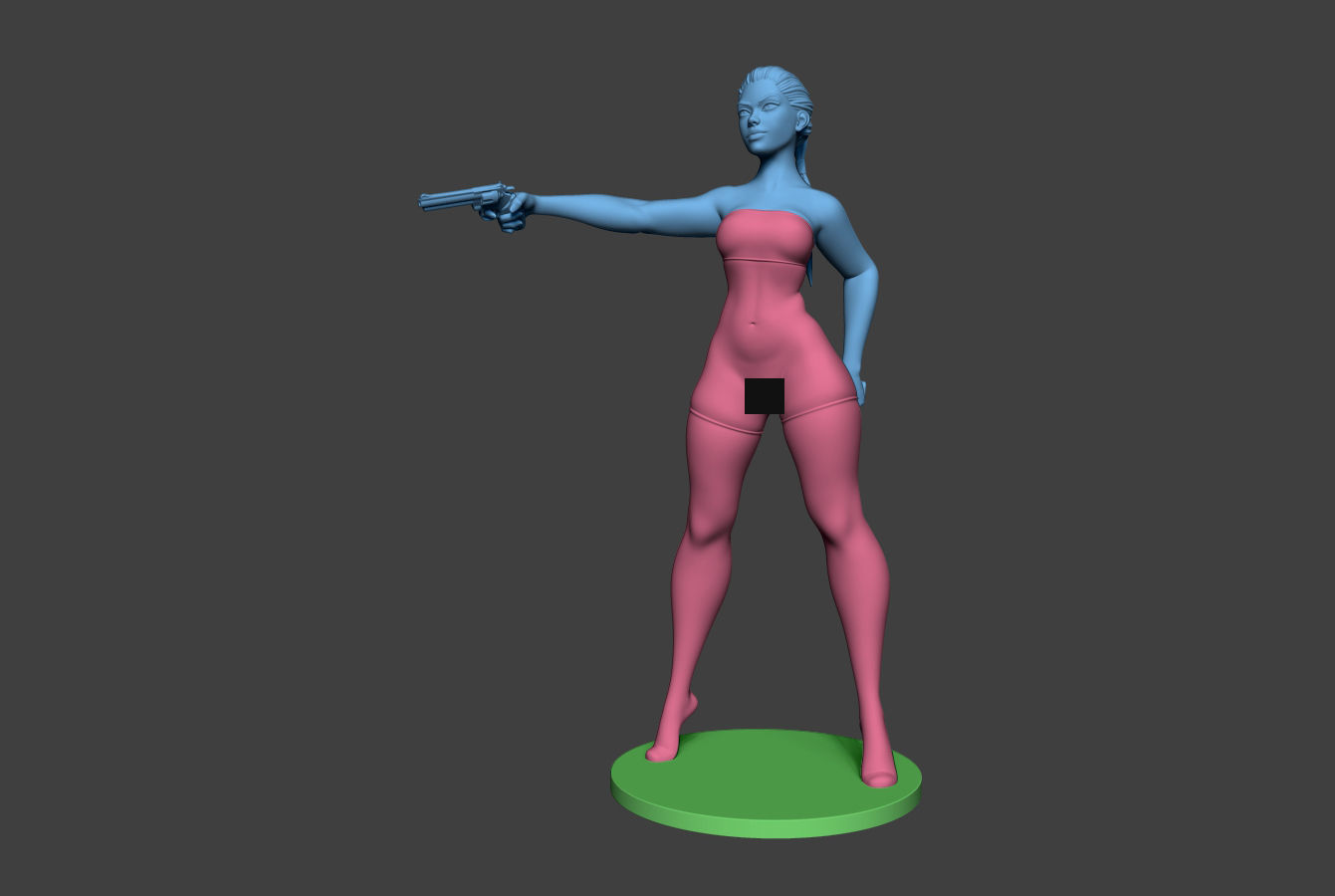 Woman Gun 3D print model_17