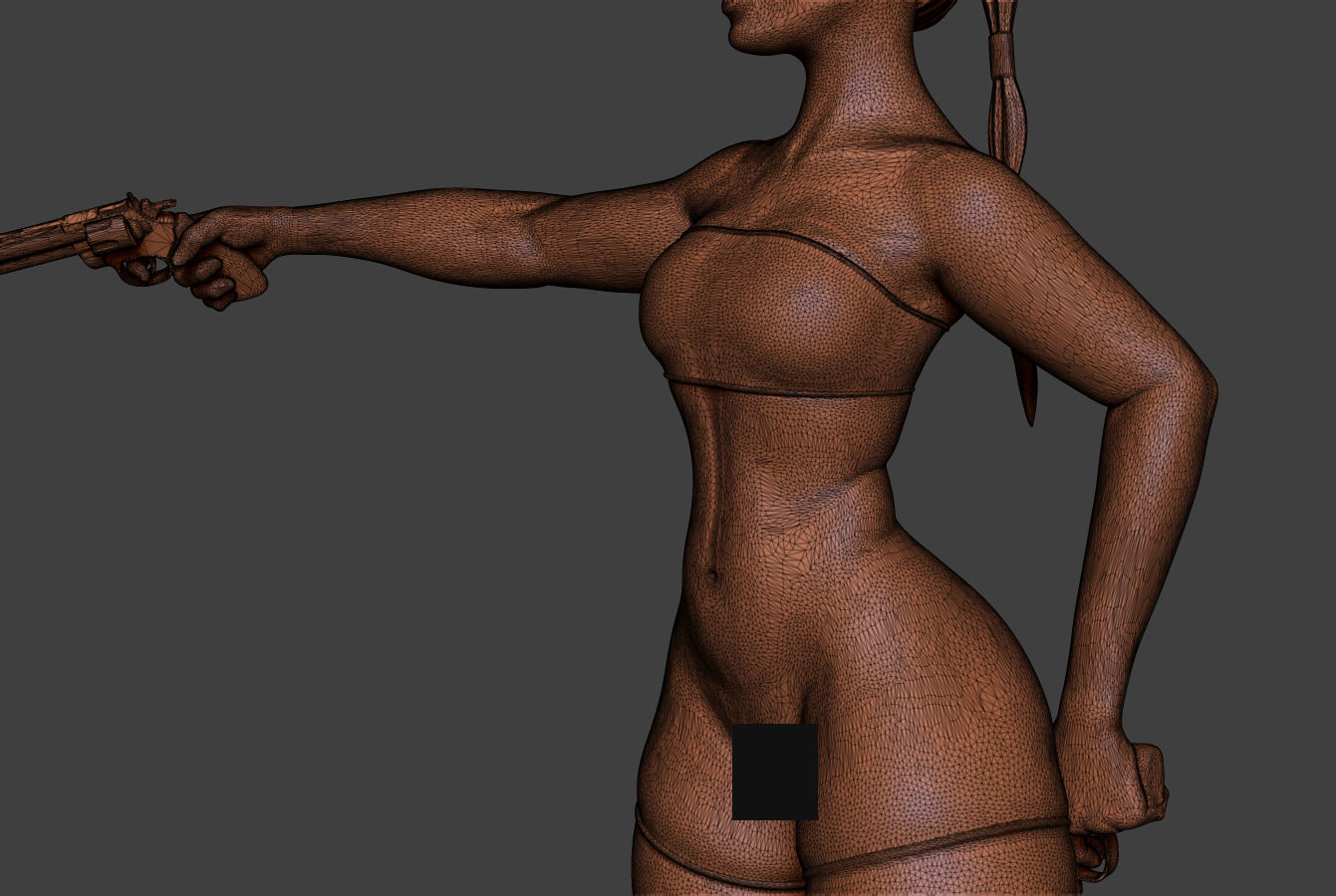 Woman Gun 3D print model_23