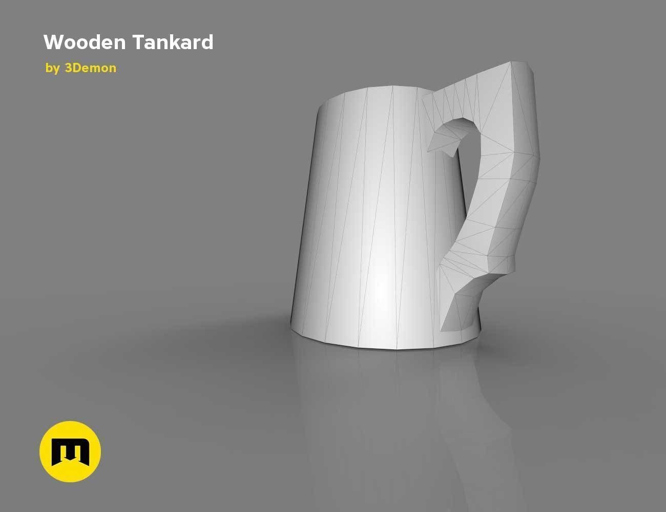 Wooden Historic Tankard Low-poly 3D model_14