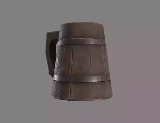 Wooden Historic Tankard Low-poly 3D model