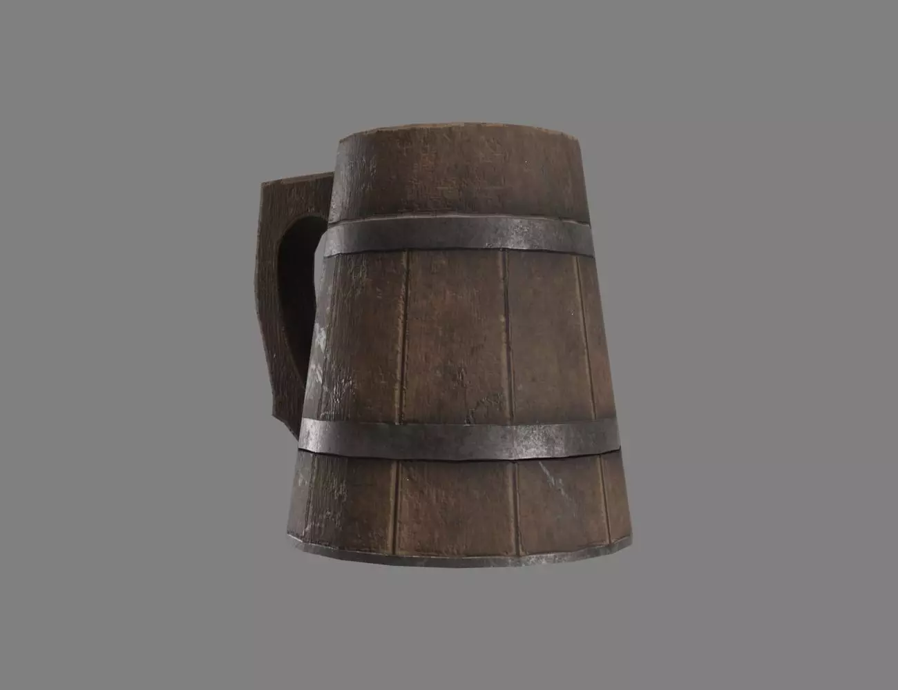 Wooden Historic Tankard Low-poly 3D model_0