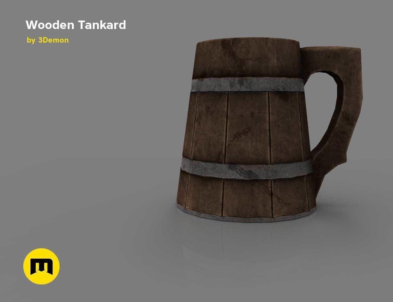 Wooden Historic Tankard Low-poly 3D model_3