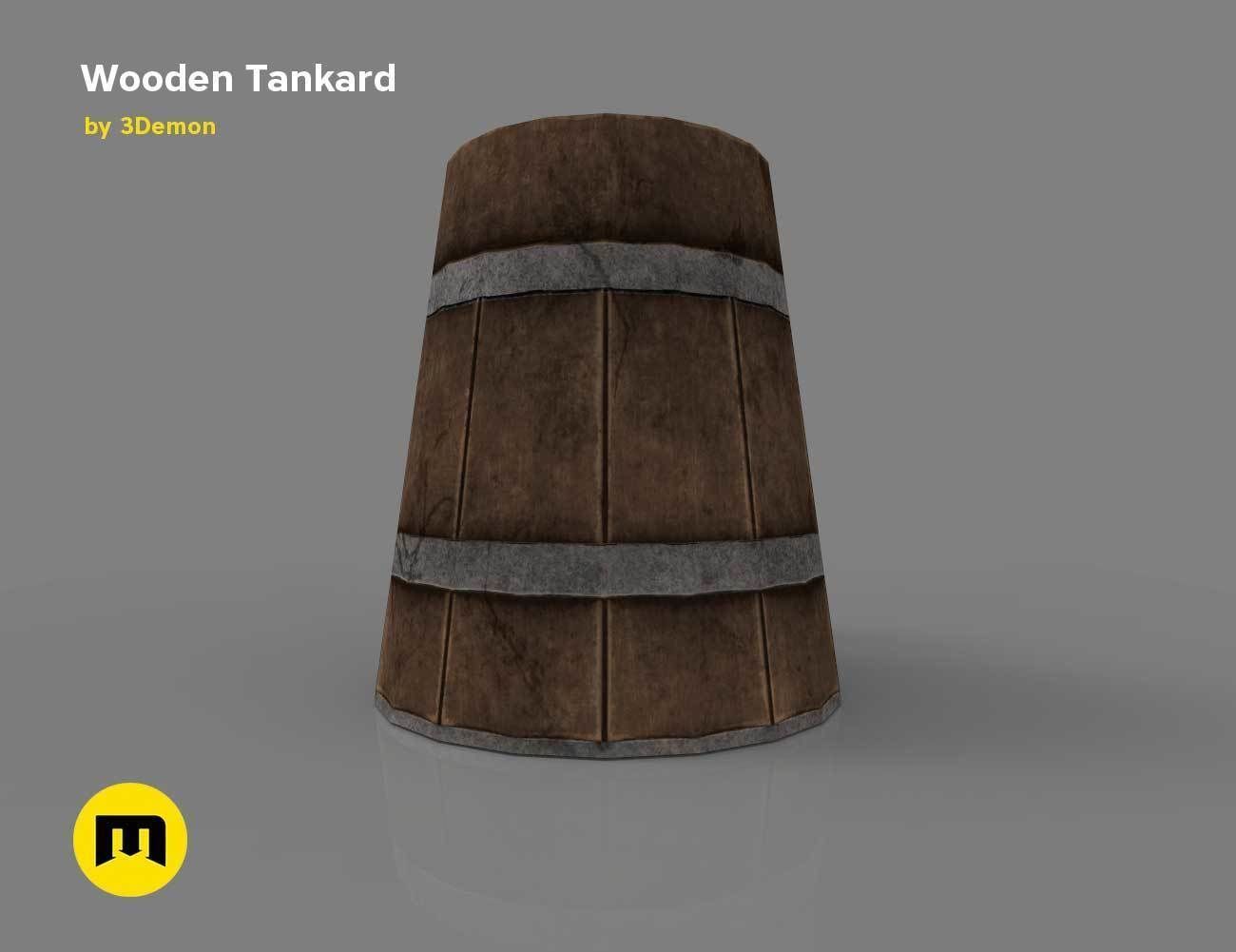 Wooden Historic Tankard Low-poly 3D model_12