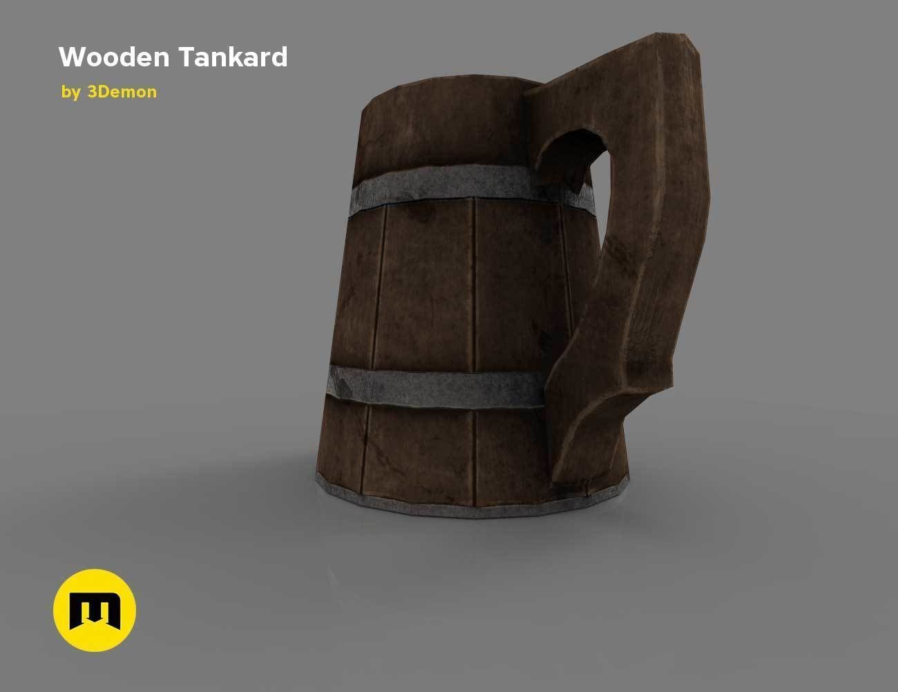 Wooden Historic Tankard Low-poly 3D model_7