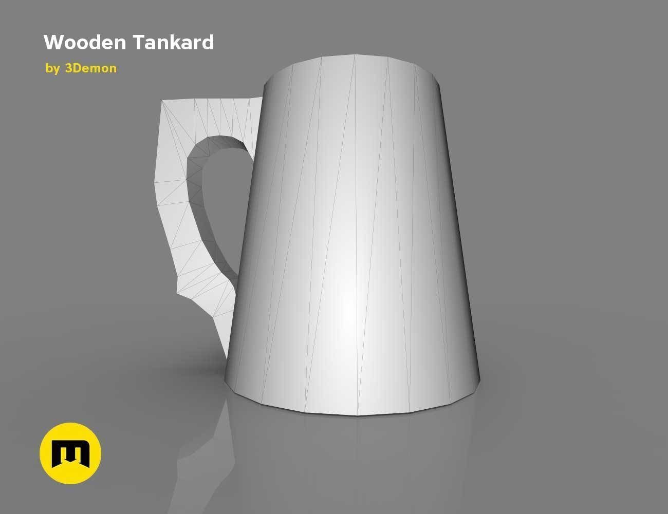 Wooden Historic Tankard Low-poly 3D model_15