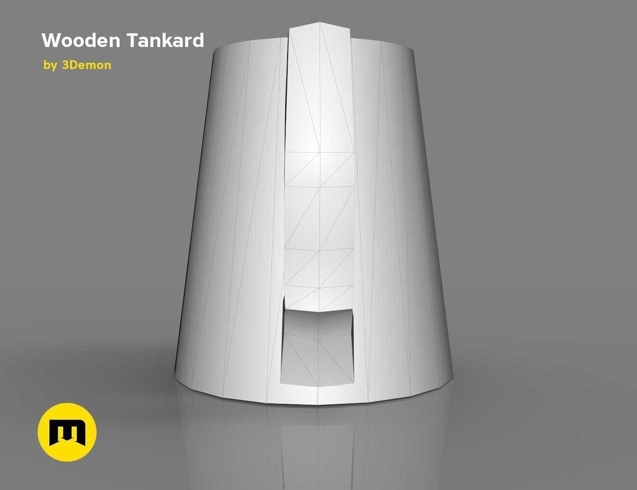 Wooden Historic Tankard Low-poly 3D model_16