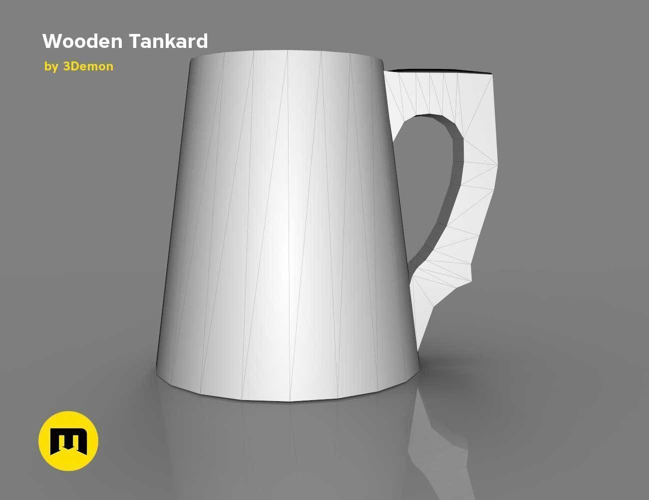 Wooden Historic Tankard Low-poly 3D model_17