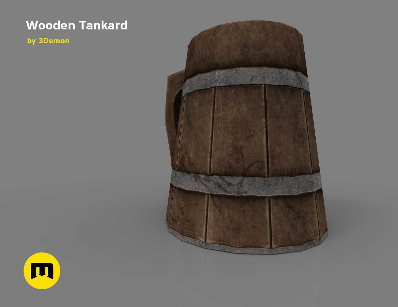 Wooden Historic Tankard Low-poly 3D model_8