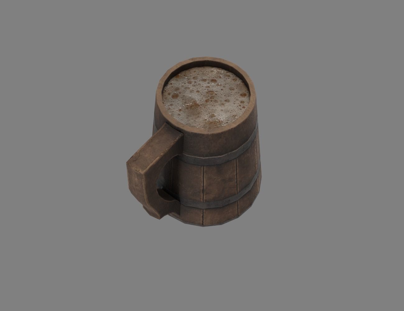 Wooden Historic Tankard Low-poly 3D model_2