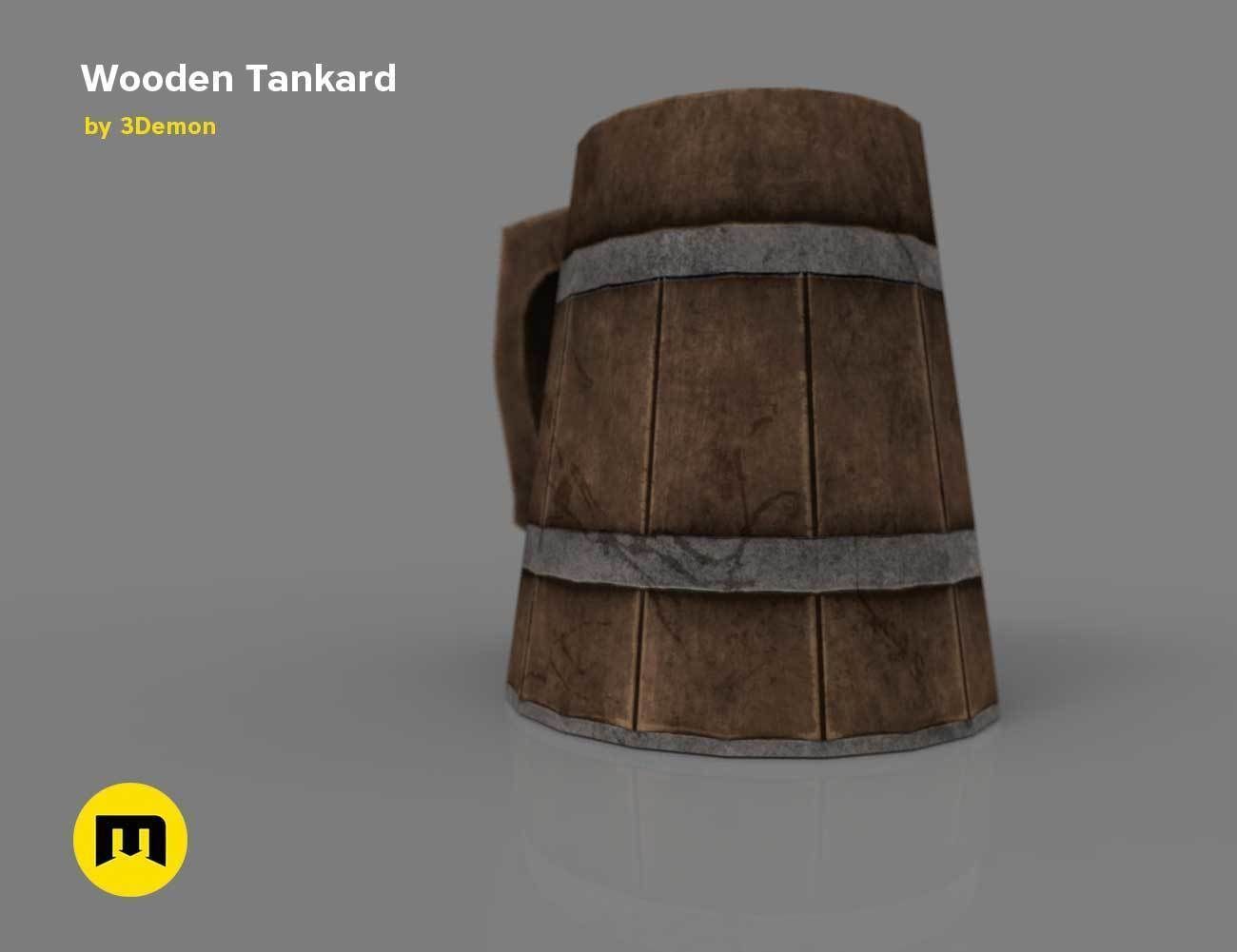 Wooden Historic Tankard Low-poly 3D model_11