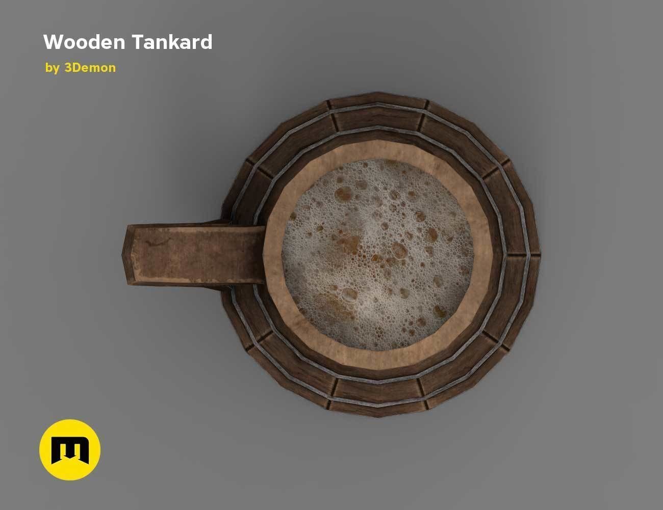 Wooden Historic Tankard Low-poly 3D model_13