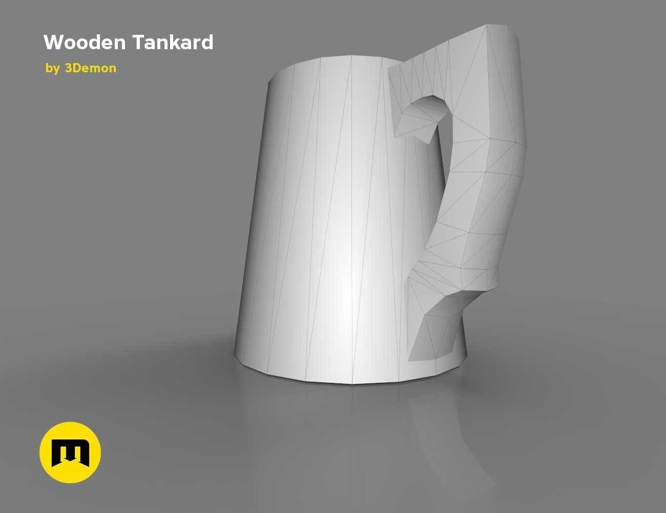 Wooden Historic Tankard Low-poly 3D model_19
