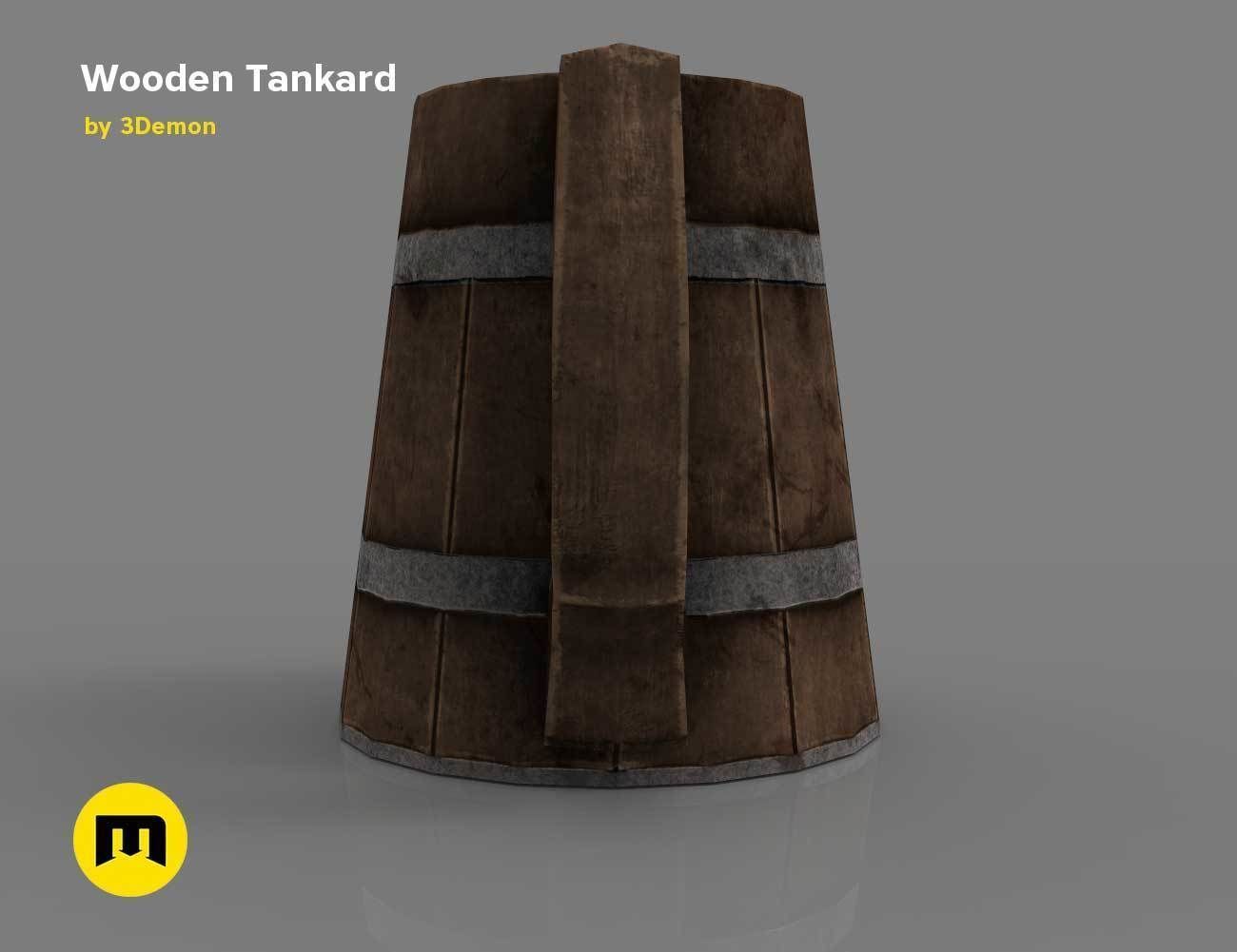 Wooden Historic Tankard Low-poly 3D model_6
