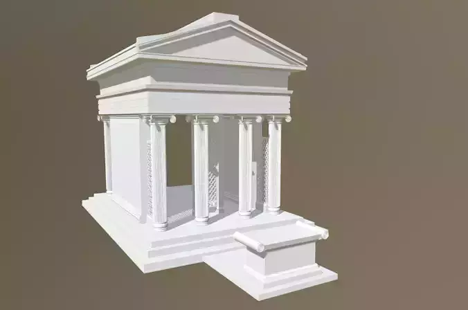 High Poly RomanTemple greek temple