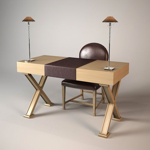 Chelini Desk and Chair 3D model