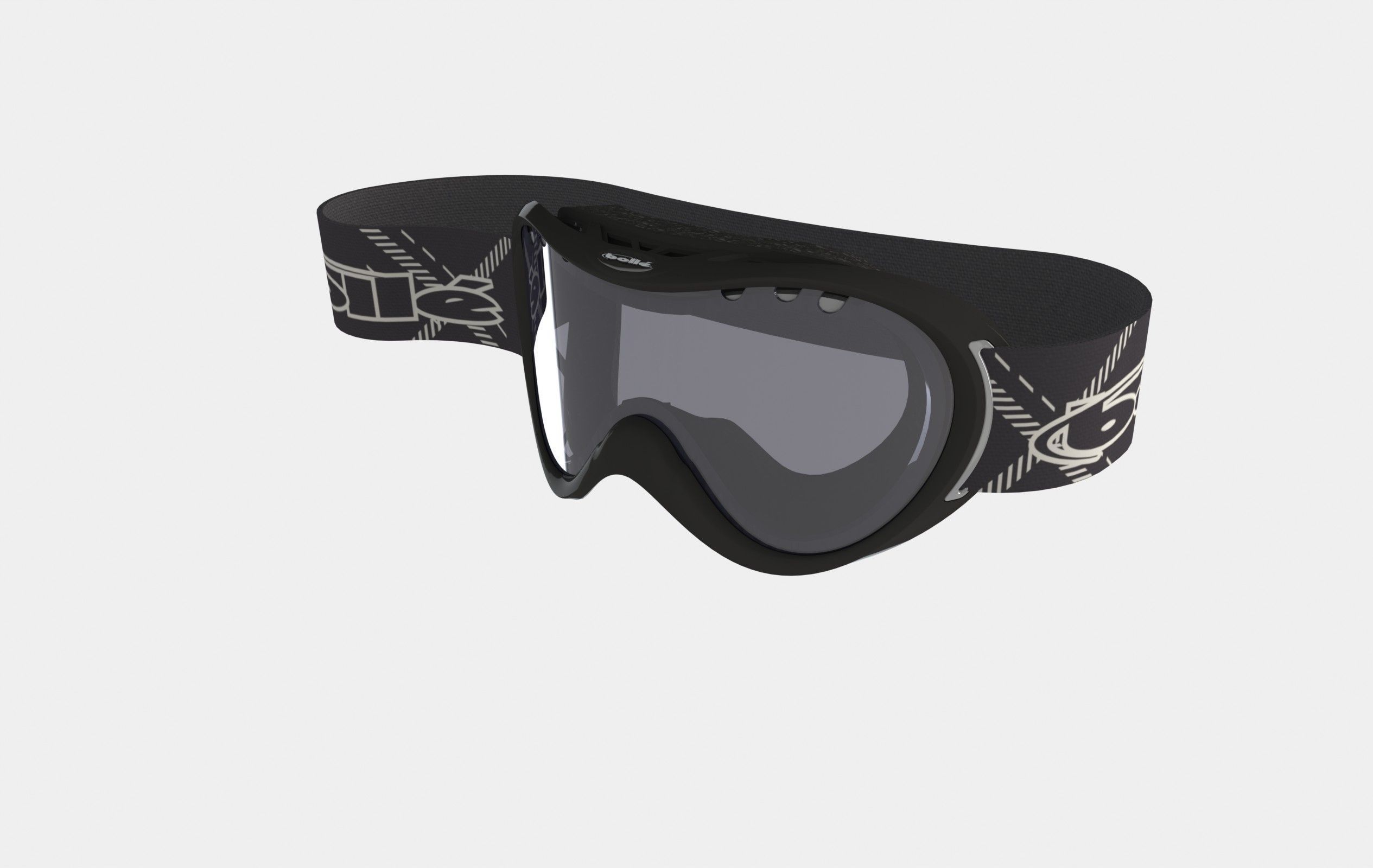 snow goggle  ski mask 3D model_2