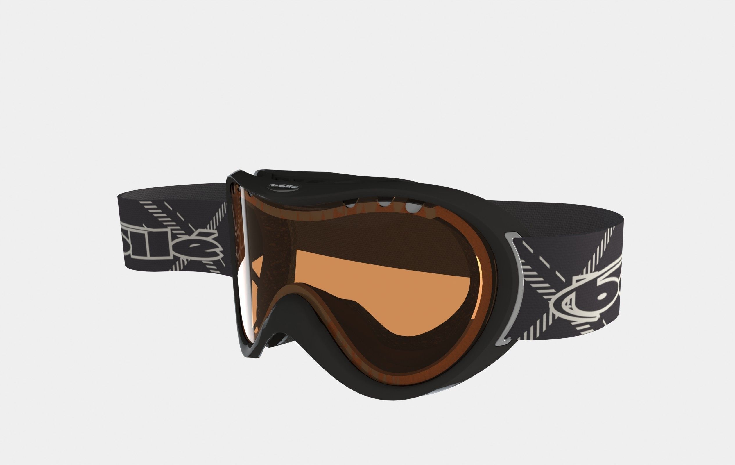snow goggle  ski mask 3D model_1