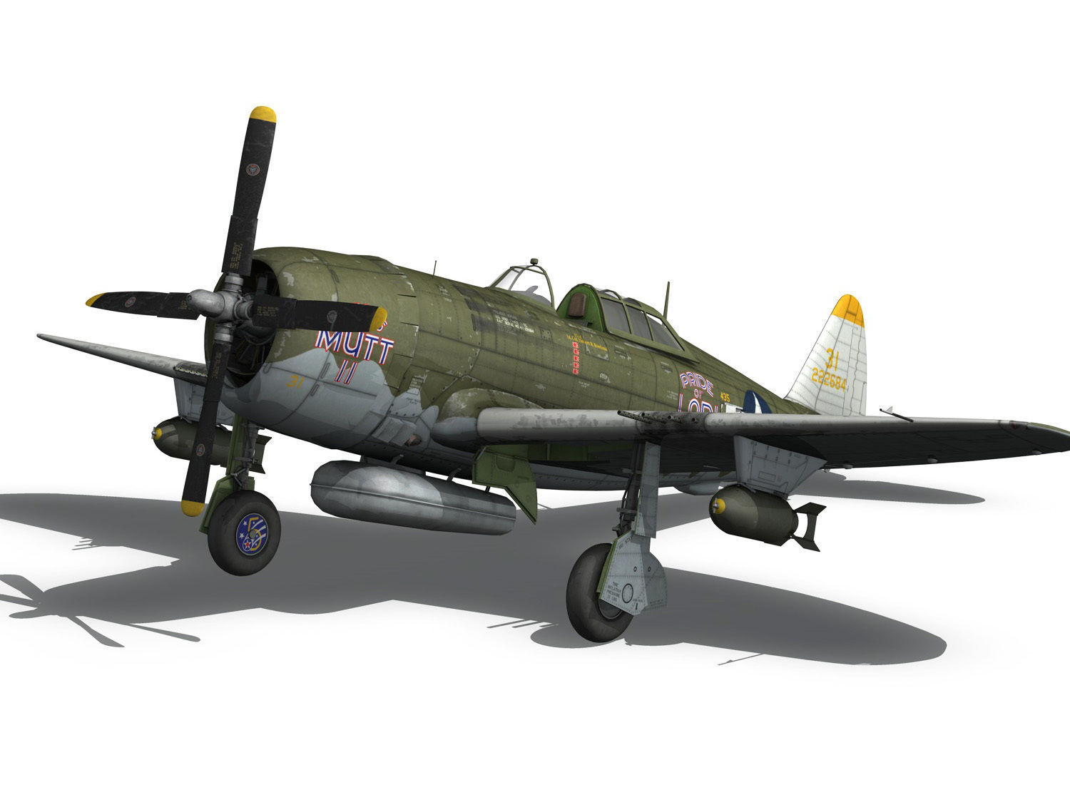 Republic P-47D Thunderbolt - Miss Mutt II 3D model_8